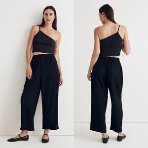 NWT Madewell Tall Crinkled Crepe Straight-Leg Crop Pants